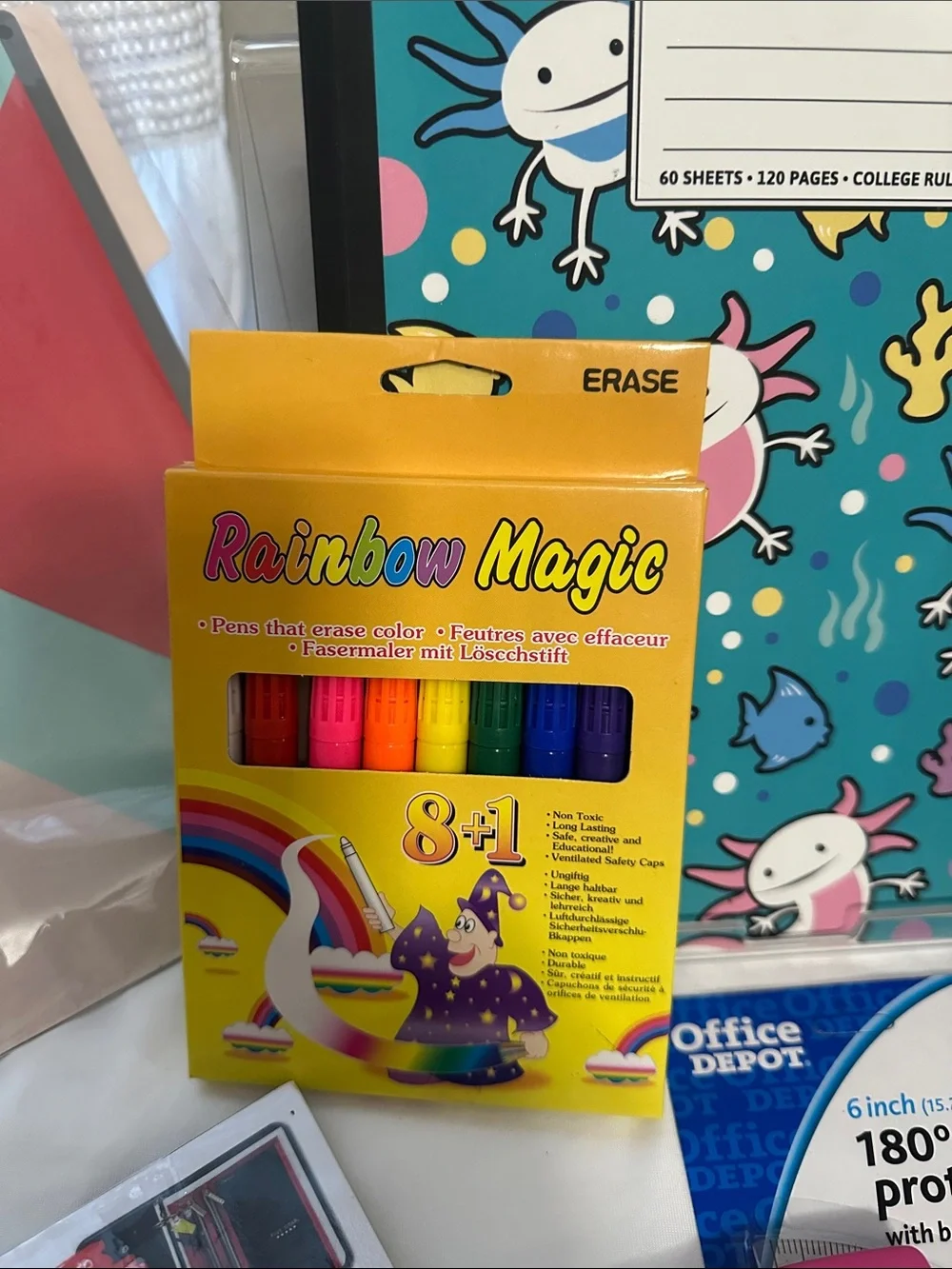 School Supplies Bundle — Pink Calculator & Teal Composition Book bundle of 10NWT